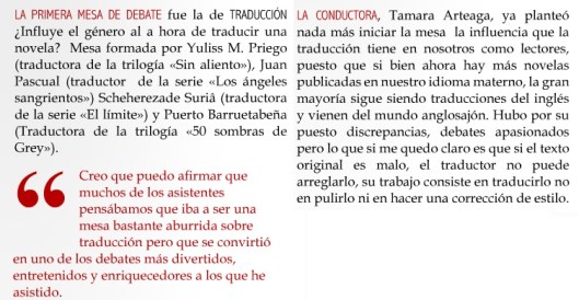 Crítica de la mesa redonda en la revista Románticas (http://issuu.com/romanticasmagazzine/docs/romanticas_-_039)